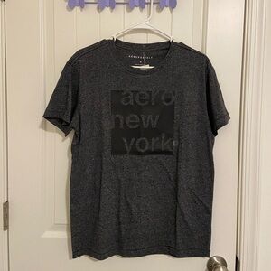NEW‎ Aeropostale men’s dark gray black word decal tshirt casual small